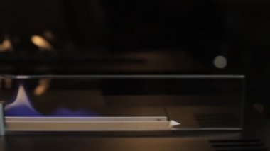 Bio fireplace burning on ethanol