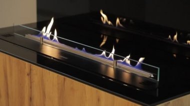 Bio fireplace burning on ethanol 