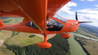 Flying in a private propeller plane Aeroprakt-32L