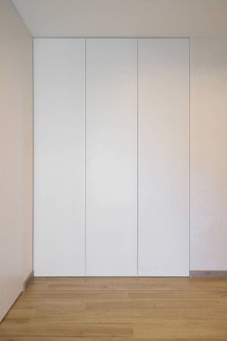 White wardrobe in a modern hallway interior