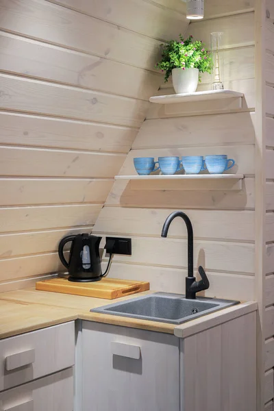 Faucet Sink Kitchen Interior — Zdjęcie stockowe