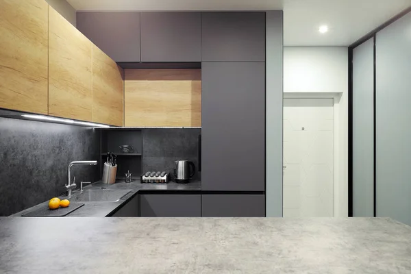 Kitchen furniture in the modern kitchen interior