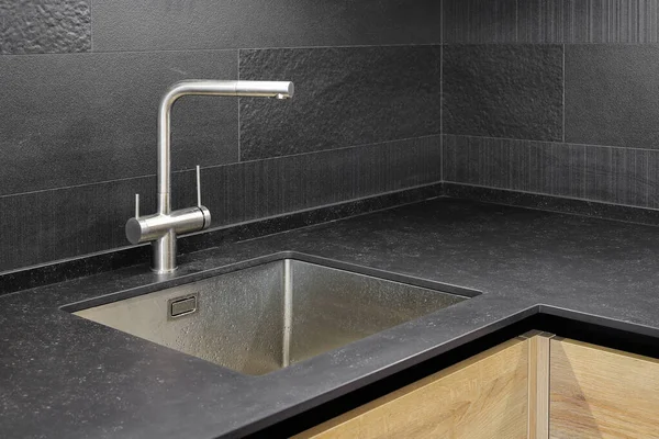 Faucet Steel Sink Kitchen — Stock fotografie