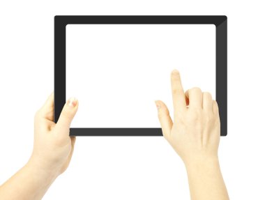 Tablet in woman hands