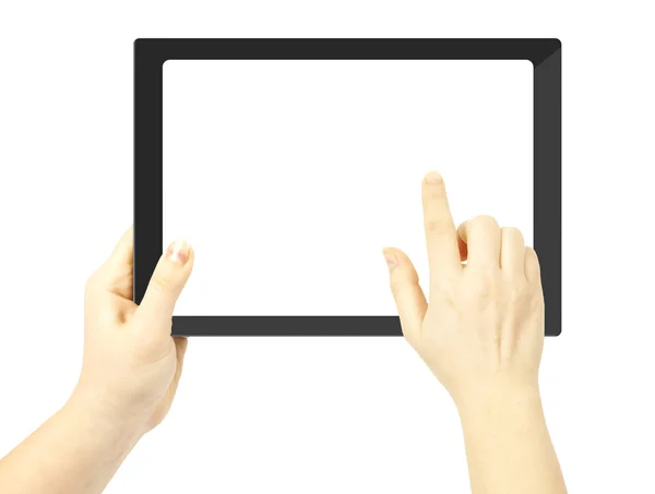 平板电脑在女人手里 — 图库照片