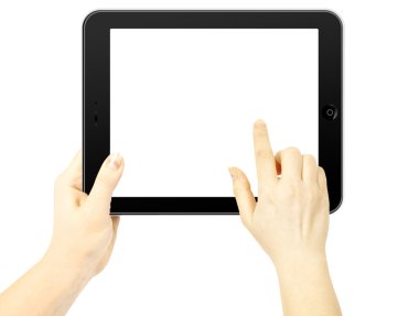 Tablet in woman hands