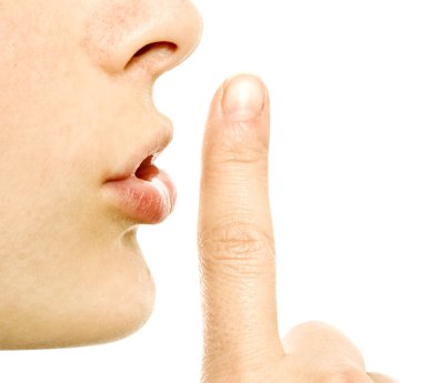 dudaklarında parmak ile kadın