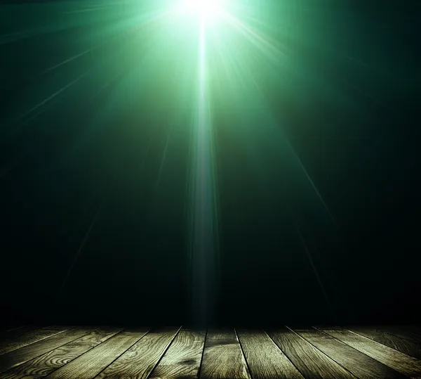 Light on wooden floor in empty room — Stock Photo, Image