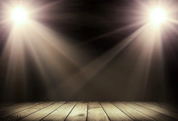 Licht auf Holzboden im leeren Raum — Stockfoto