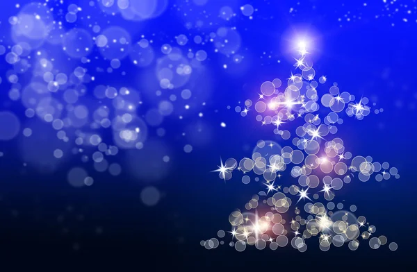 Christmas tree and defocused lights — Stock fotografie