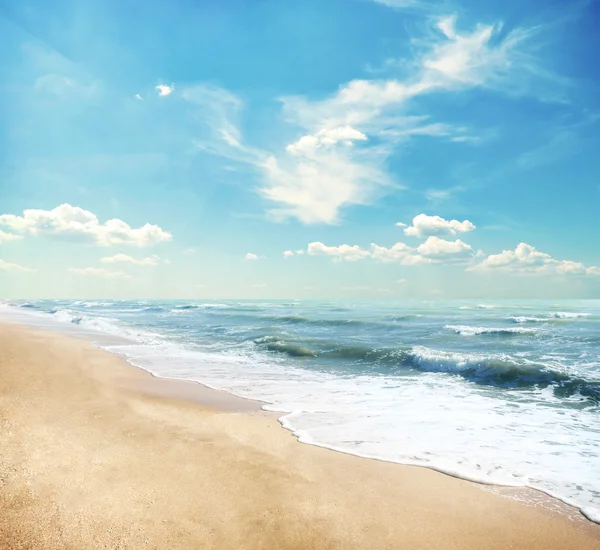 Летний песчаный пляж — стоковое фото