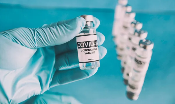 Nővér Kezében Kovid Vakcinával — Stock Fotó