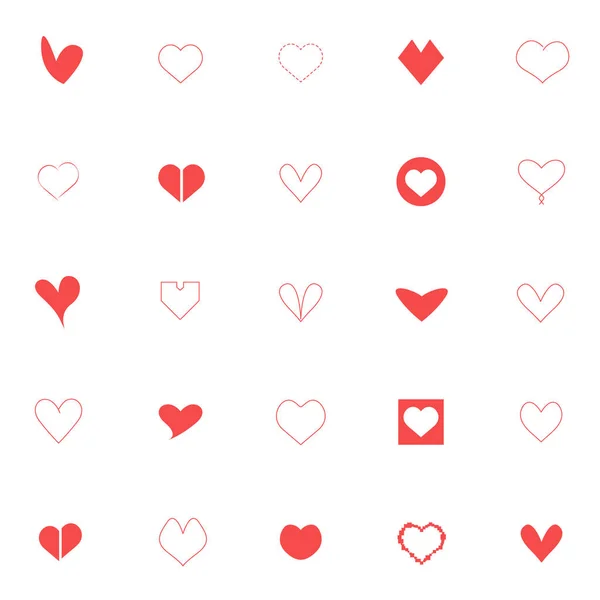 Set Different Heart Shapes Hand Drawn Vector Illustration Valentine Day — Stock Vector