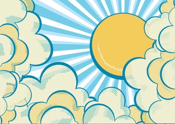 Clouds with sun. — Stock Vector