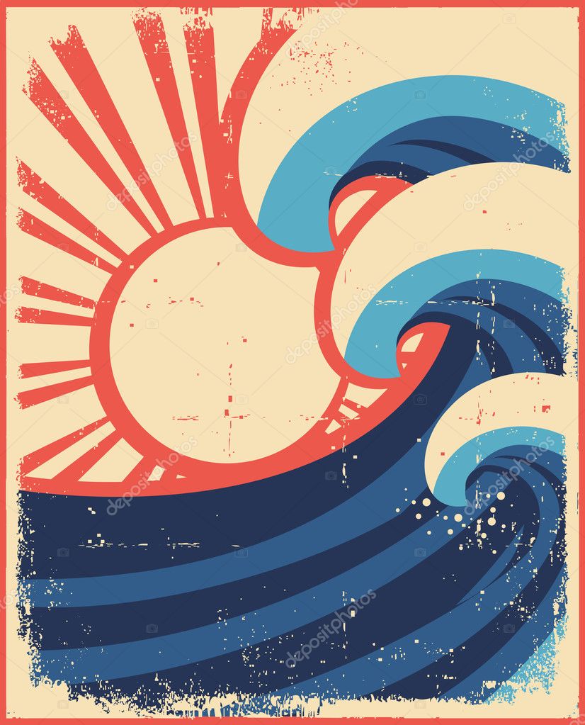 Sea waves poster.Gru