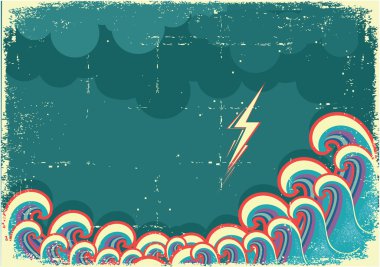Okyanus dalgaları ve şimşek fırtınası
