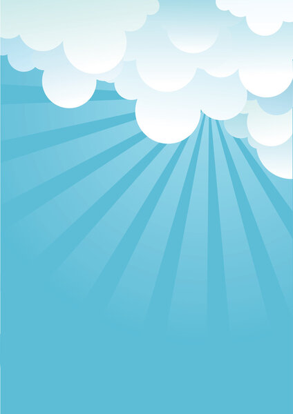 Blue sky with beautifull clouds.Vector image