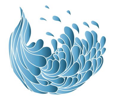 vector mavi wave.painted görüntü üzerinde beyaz izole