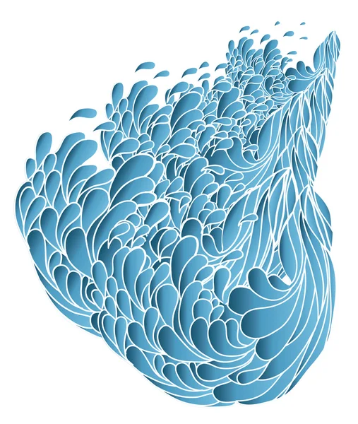 Blå waves.painted vektor vektorbild isolerad på vit — Stock vektor