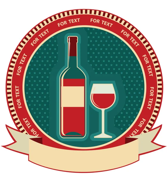 Láhev červeného vína label.vector symbol pozadí — Stockový vektor