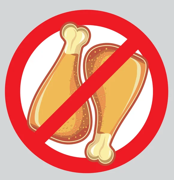 Nem csirke alsócomb. Vektor tiltott szimbólum — Stock Vector