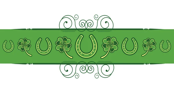 St. Patrick's Day abstract background with horseshoes decoration — Stok Vektör