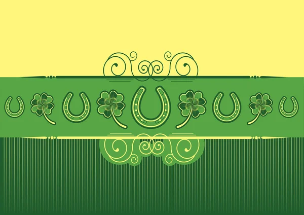 St. Patrick's Day abstract background with horseshoes decoration — ストックベクタ