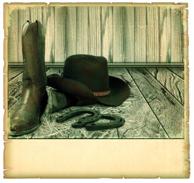 metin için eski kağıt üzerinde eski kovboy arka plan kartı