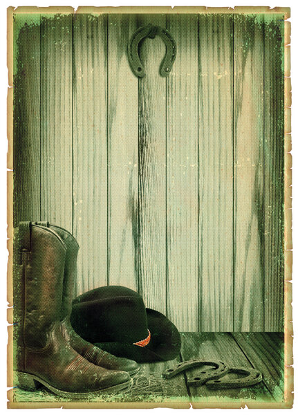 Ретро Ковбой фон на антикварной бумаге для текста
