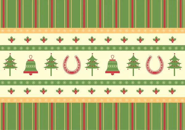 Christmas decoration background.Vector green red card for design — Stock Vector