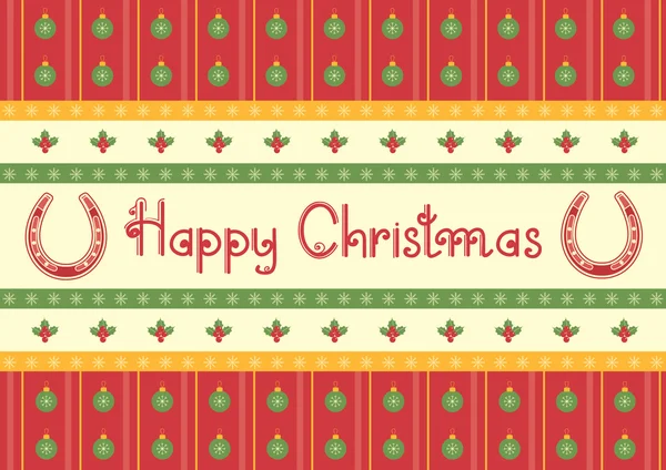 Fondo de decoración de Navidad con herraduras y texto — Vector de stock