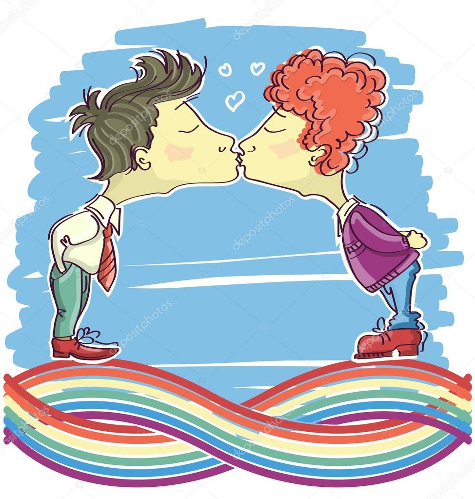 Vector illustration of gay men.Color scatch image