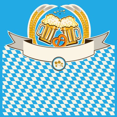 iki bardak bira Bavyera üzerinde arka plan bayrak