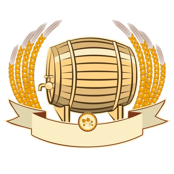 Beer barrel.Vector illustration isolated on white background — Stock Vector