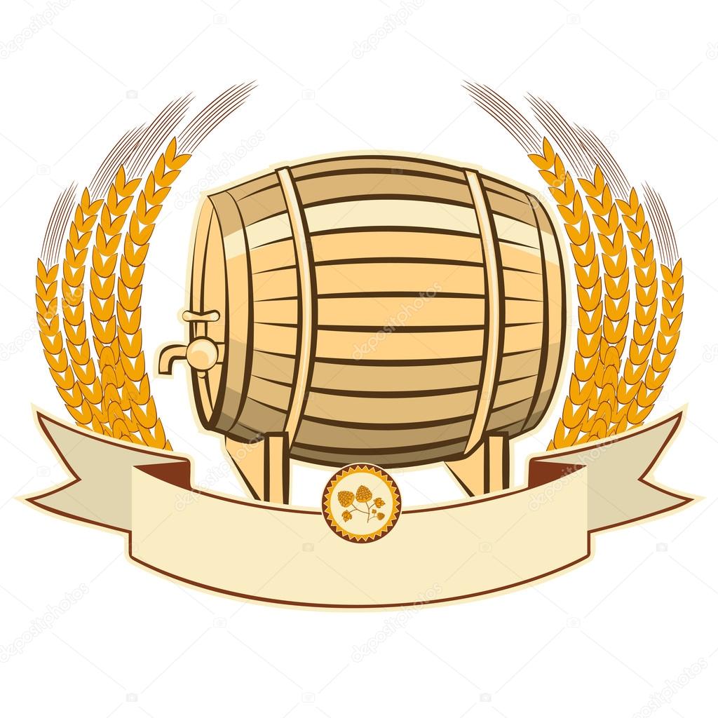 beer barrel.Vector illustration isolated on white background
