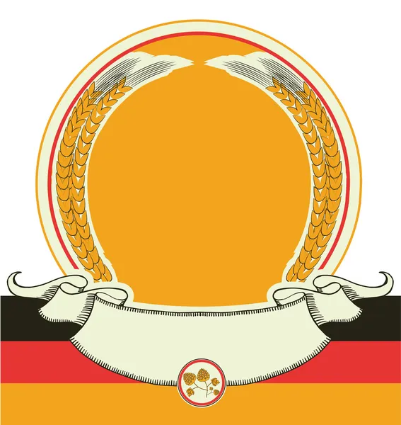 Etiqueta de cerveza con bandera alemana.Vector oktoberfest símbolo aislado o — Archivo Imágenes Vectoriales