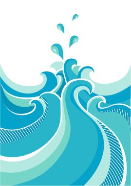 soyut su waves.vector illüstrasyon izole üzerine beyaz