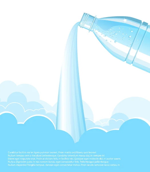 Wylewanie wody background.vector butelki — Wektor stockowy