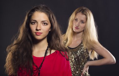 Kadınlar genç çekici teens.two Portreler