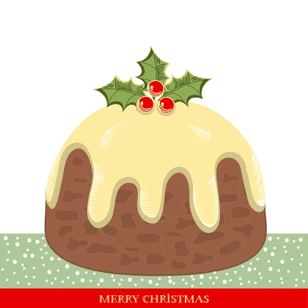 Pudding de Noël isolé sur blanc — Image vectorielle
