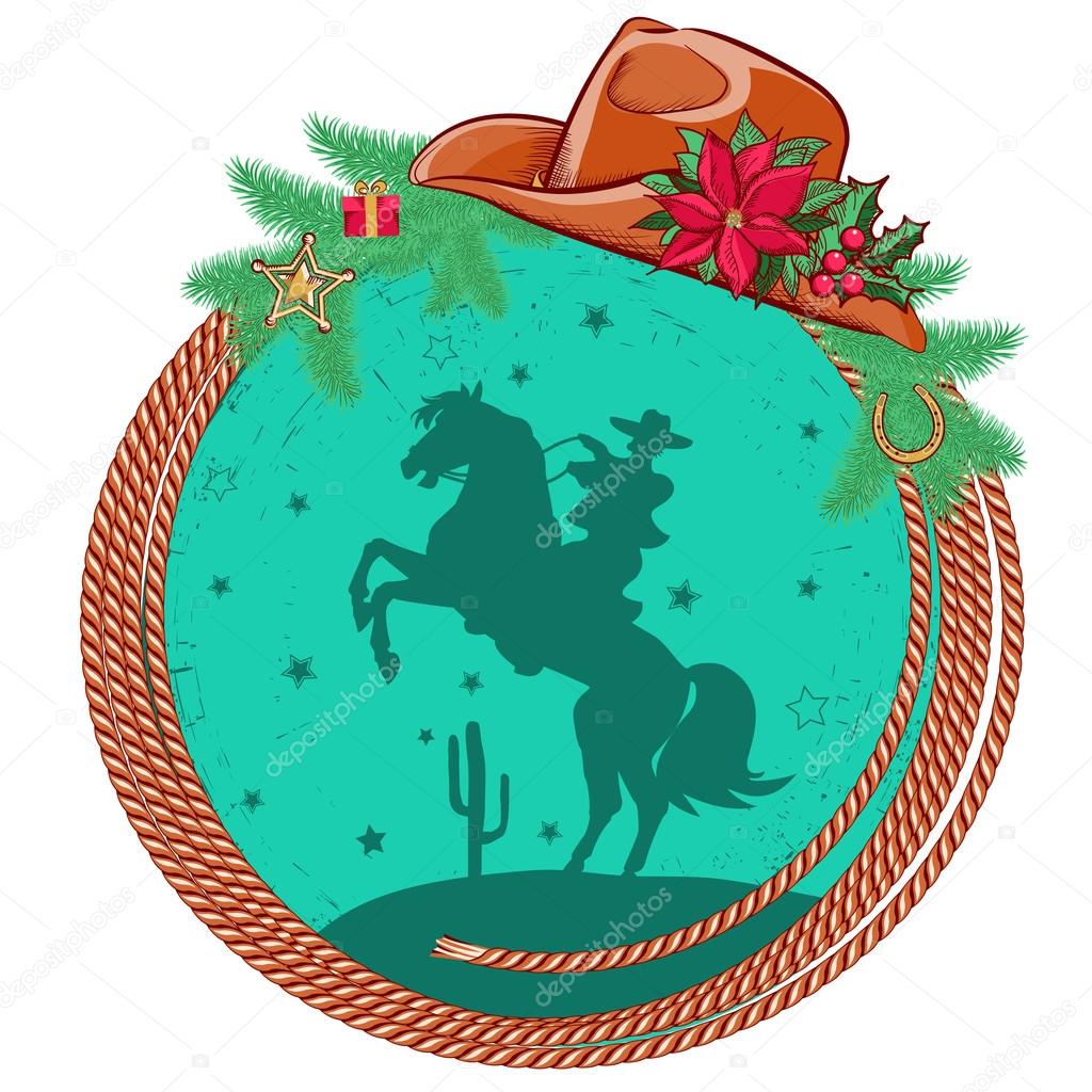 American cowboy Christmas background