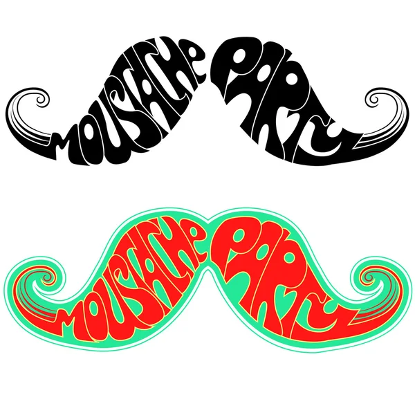 Retro party Moustaches.Illustration vectorielle isolée sur blanc — Image vectorielle