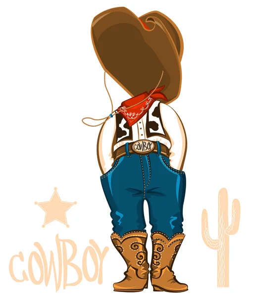 Cowboy clothes isolated on white. — Stock Vector