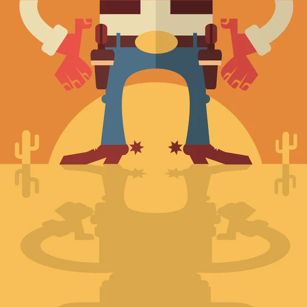 Vaquero con armas de fondo — Vector de stock