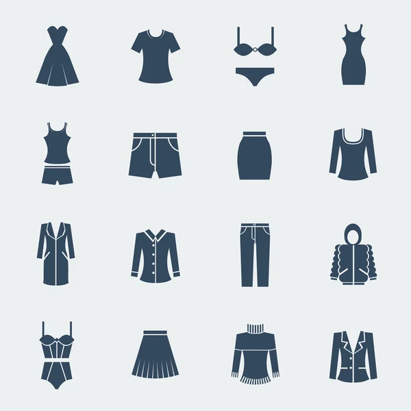 Vêtements de mode pour femme isolée sur blanc — Image vectorielle