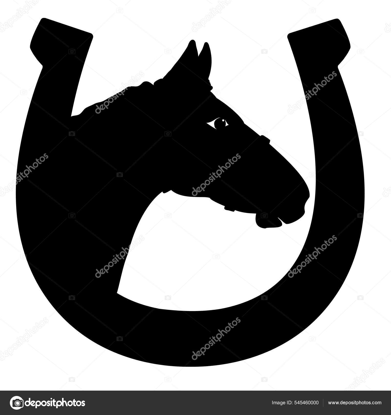 Horse Horseshoe Sign Silhouette Illustration Isolated White Print Design  Vector Stock Vector by ©GeraKTV 545460000, image size:1600x1700