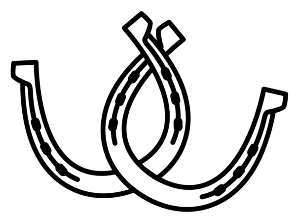 双马蹄 用于设计的在白色上隔离的矢量黑色图形图解对马蹄 — 图库矢量图片