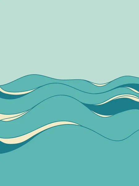 Vector Mar Olas Contorno Gráfico Ilustración Fondo Para Impresión Diseño — Archivo Imágenes Vectoriales