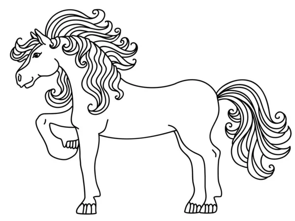 Koń Ręcznie Rysowane Wektor Graficzny Ilustracja Izolowana Białym Dla Projektu — Wektor stockowy