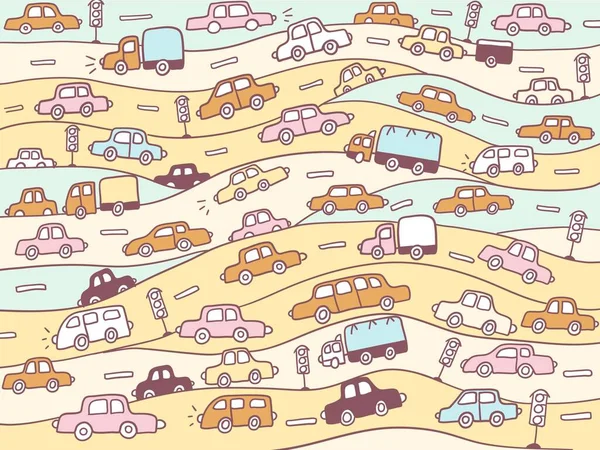 Araba geçmişi. Vektör güzel renkler ana hatlı araba resimleme arkaplanı